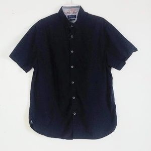 SOLD Denim & Flower Shirt Short Sleeve Slim Fit XL